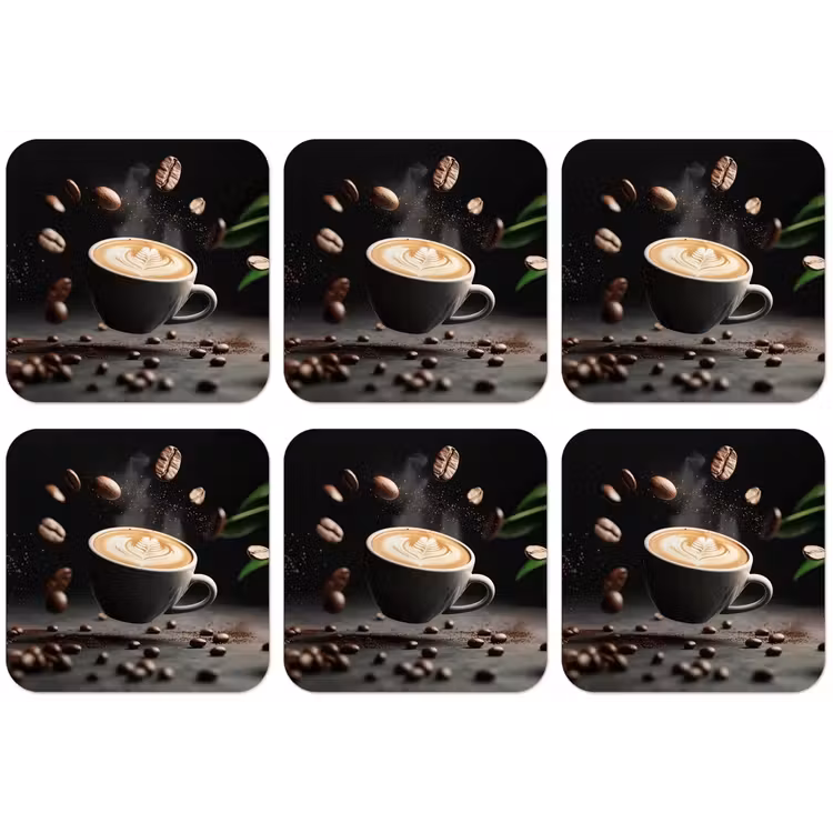 Cappuccino - Kop - Bonen - Bruin onderzetter kurk middel -zkaufland3dotto