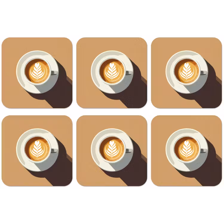 Cappuccino - Kop - Schotel - Minimalitisch onderzetter kurk middel -zkaufland3dotto