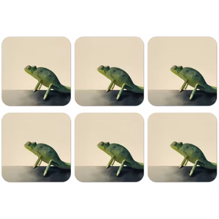 Kameleon - Groen - Minimalistisch onderzetter kurk middel -zkaufland3dotto