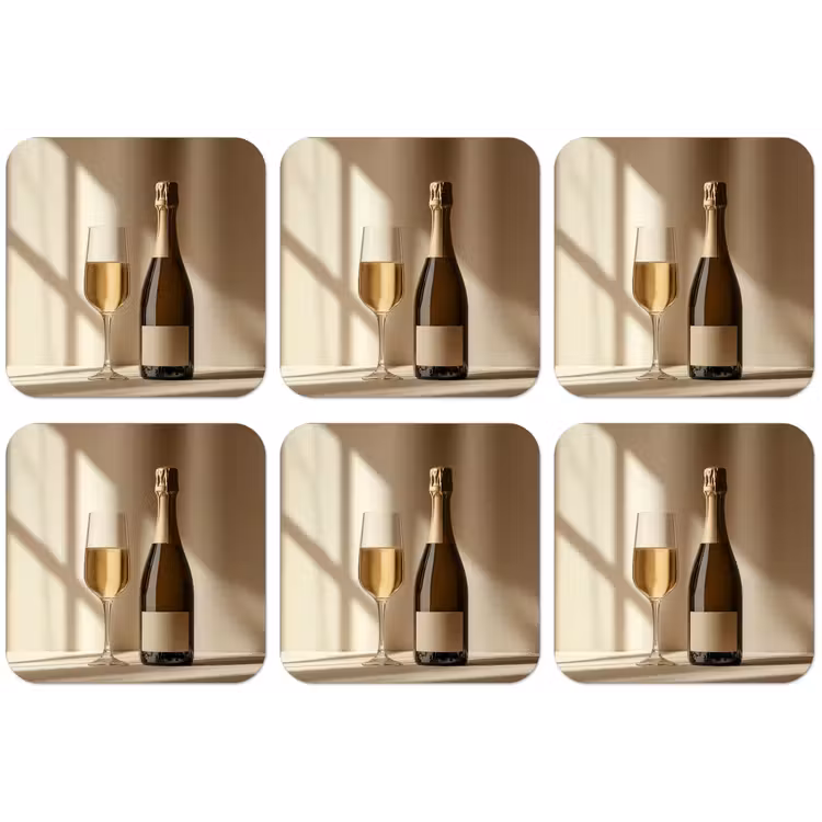 Champagne - Beige - Schaduw - Bubbels onderzetter kurk middel -zkaufland3dotto