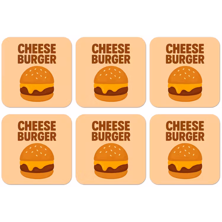 Cheeseburger - Minimalistisch - Geel onderzetter kurk middel -zkaufland3dotto