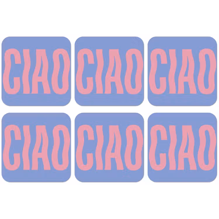 Ciao - Roze - Blauw - Golvend onderzetter kurk middel -zkaufland3dotto