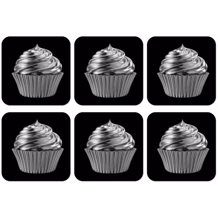 Cupcake - Luxueus - Zilver onderzetter kurk middel -zkaufland3dotto