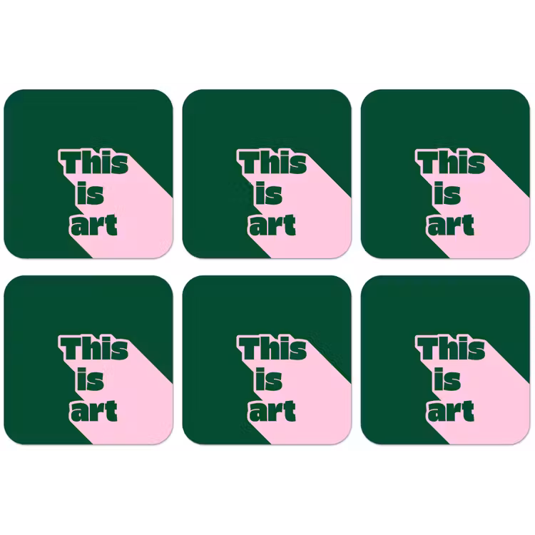 This is art - Schaduw - Roze onderzetter kurk middel -zkaufland3dotto