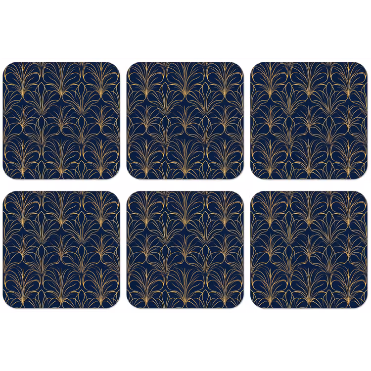 Deco - Waaier - Blauw onderzetter kurk middel 366 -zkaufland3dotto
