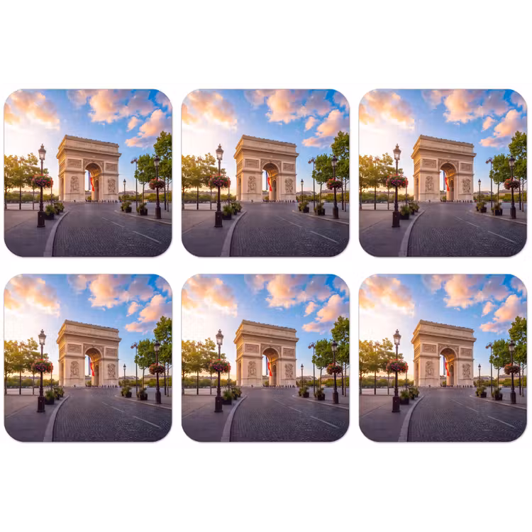 Monument - Parijs - Zonsondergang - Architectuur - Goud onderzetter kurk middel -zkaufland3dotto