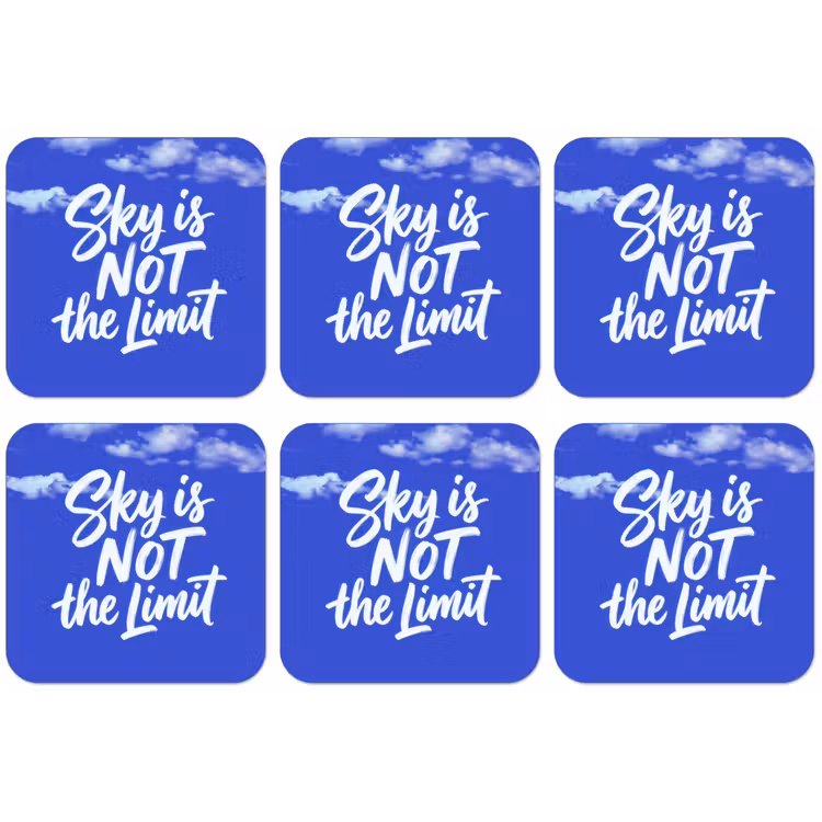 Sky is not the limit - Blauwe lucht - Wolken onderzetter kurk middel -zkaufland3dotto
