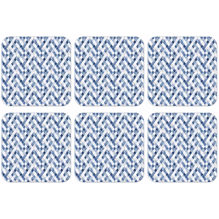 Diamant - Patroon - Blauw - Wit onderzetter kurk middel 366 -zkaufland3dotto