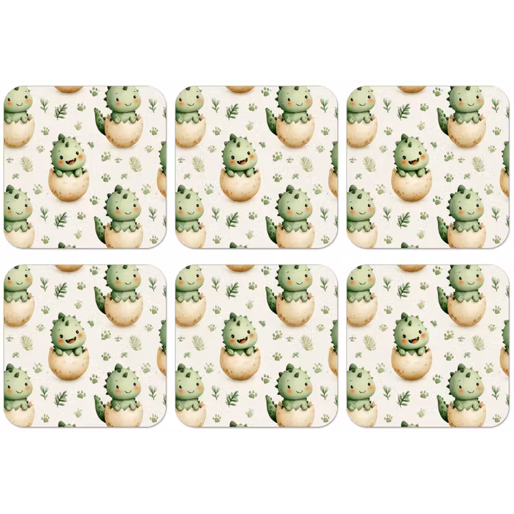 Dino - Eieren - Groen onderzetter kurk middel 366 -zkaufland3dotto