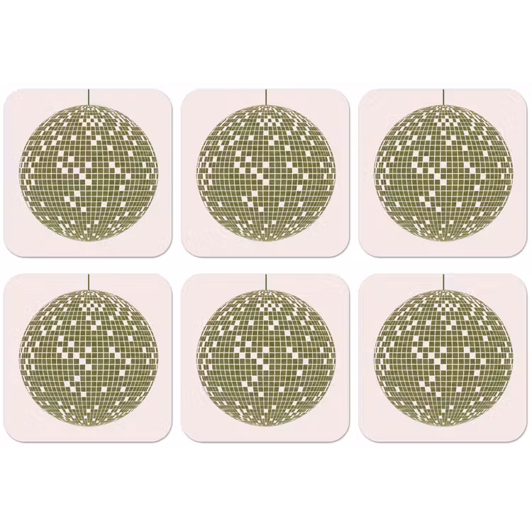 Disco - Bal - Groen - Abstract - Modern onderzetter kurk middel -zkaufland3dotto