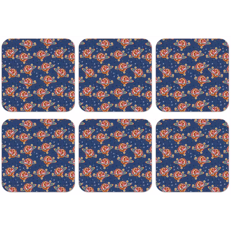 Disco - Blauw - Patroon onderzetter kurk middel 366 -zkaufland3dotto