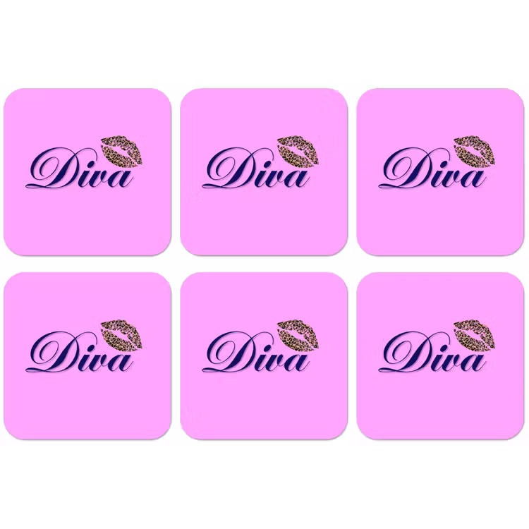 Diva - Lip - Panterprint - Roze onderzetter kurk middel -zkaufland3dotto