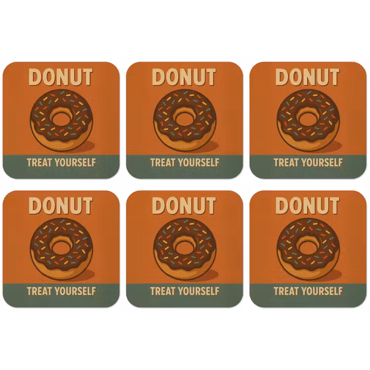 Donut - Spikkels - Kleurrijk - Quote onderzetter kurk middel -zkaufland3dotto