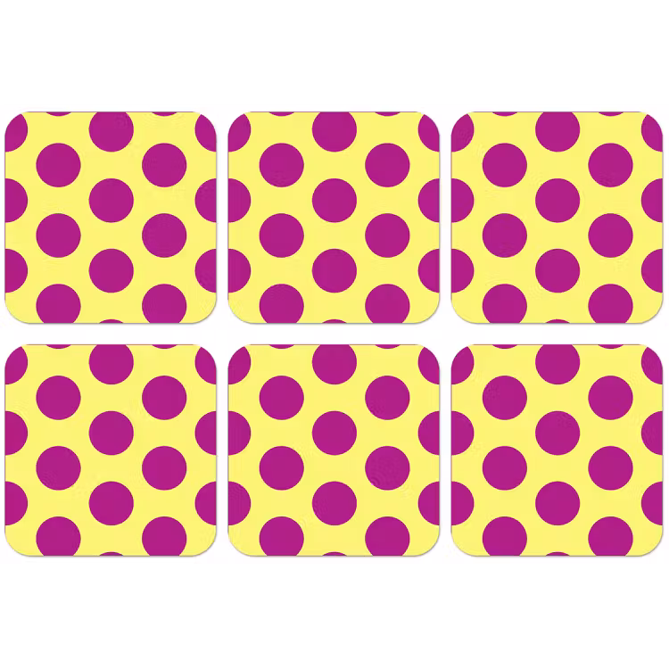 Dots - Klassiek - Geel onderzetter kurk middel 366 -zkaufland3dotto