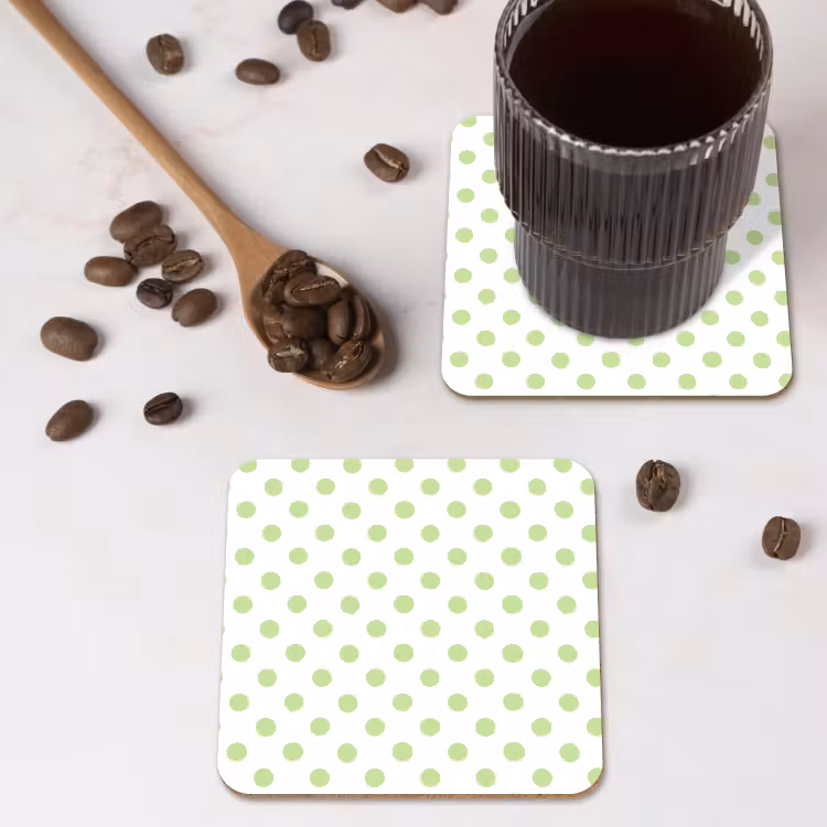 Dots - Klassiek - Groen onderzetter kurk middel 366 -sfeer2