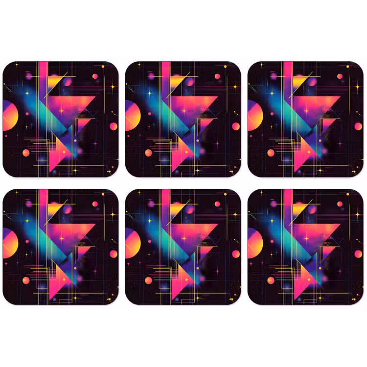 Driehoeken - Cirkels - Abstract - Sterren onderzetter kurk middel -zkaufland3dotto