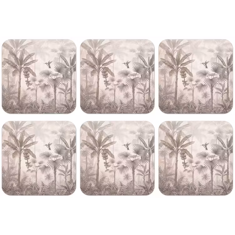 Jungle - Banenboom - Kolibrie - Beige onderzetter kurk middel -zkaufland3dotto
