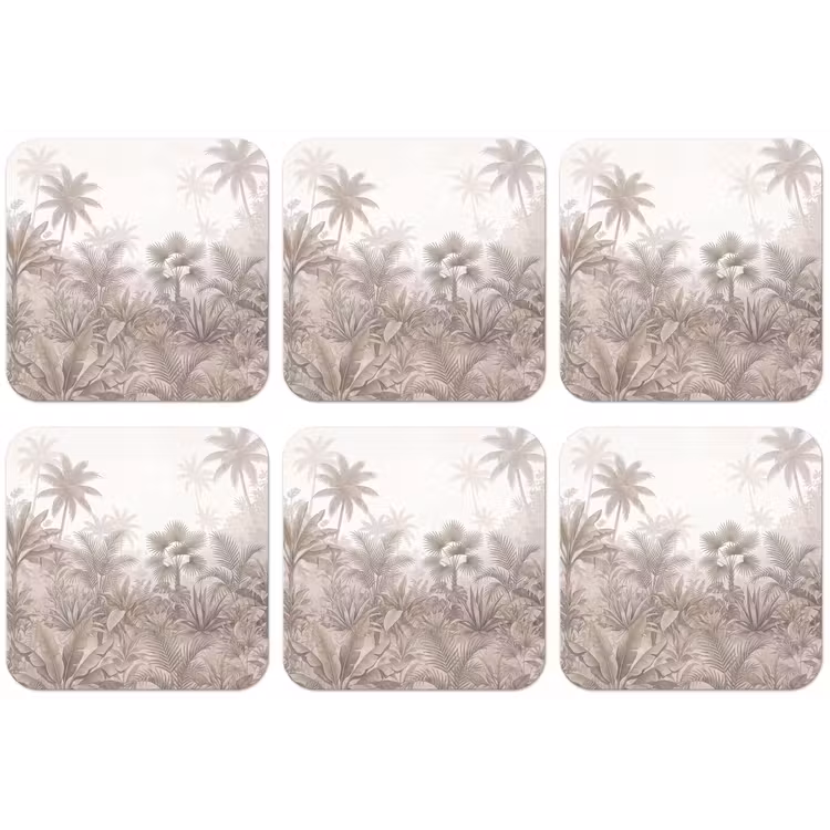 Jungle - Tropisch - Natuur -Vintage - Beige onderzetter kurk middel -zkaufland3dotto