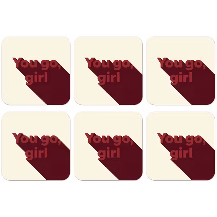 you go girl - 3D - Rood onderzetter kurk middel -zkaufland3dotto