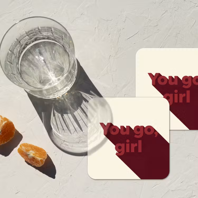 you go girl - 3D - Rood onderzetter kurk middel -sfeer4