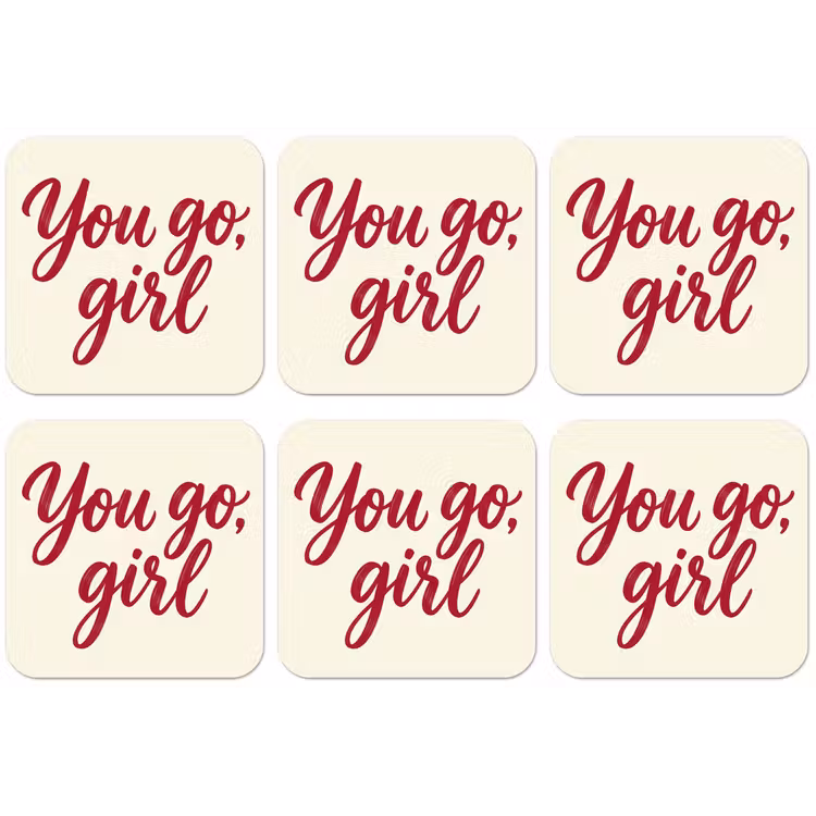 you go girl - Rood - Wit onderzetter kurk middel -zkaufland3dotto