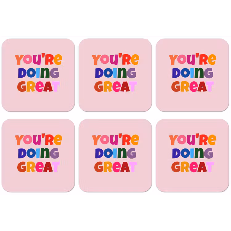 You're doing great - Roze - Kleurrijk onderzetter kurk middel -zkaufland3dotto