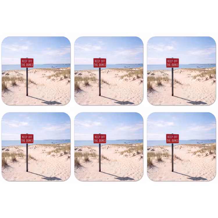 Duin - Bord - Kust - Landschap - Rood onderzetter kurk middel -zkaufland3dotto