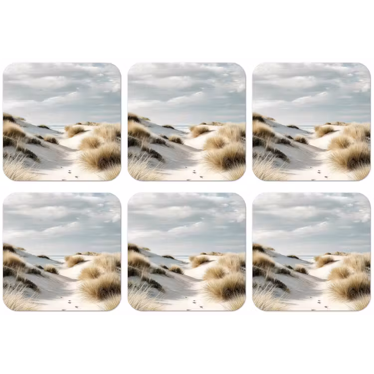 Duinen - Gras - Sporen - Wolken onderzetter kurk middel -zkaufland3dotto