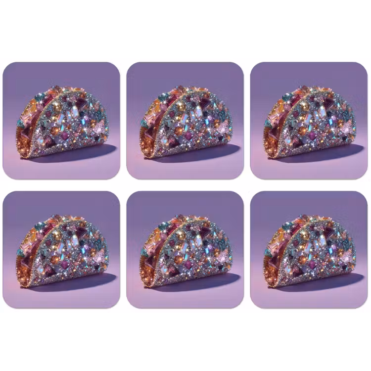 Edelstenen - Glitters - Paars - Kleurrijk onderzetter kurk middel -zkaufland3dotto