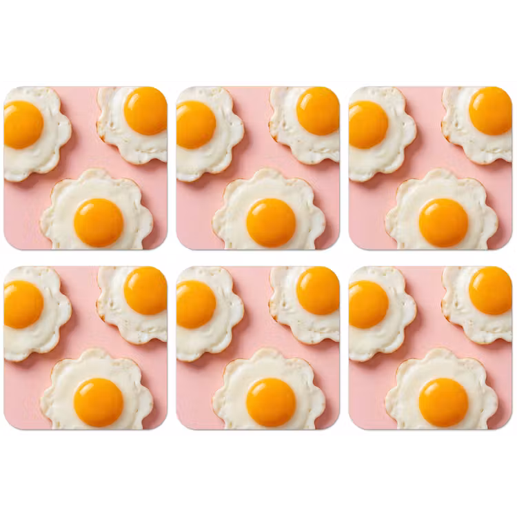 Eieren - Bloem - Roze onderzetter kurk middel -zkaufland3dotto