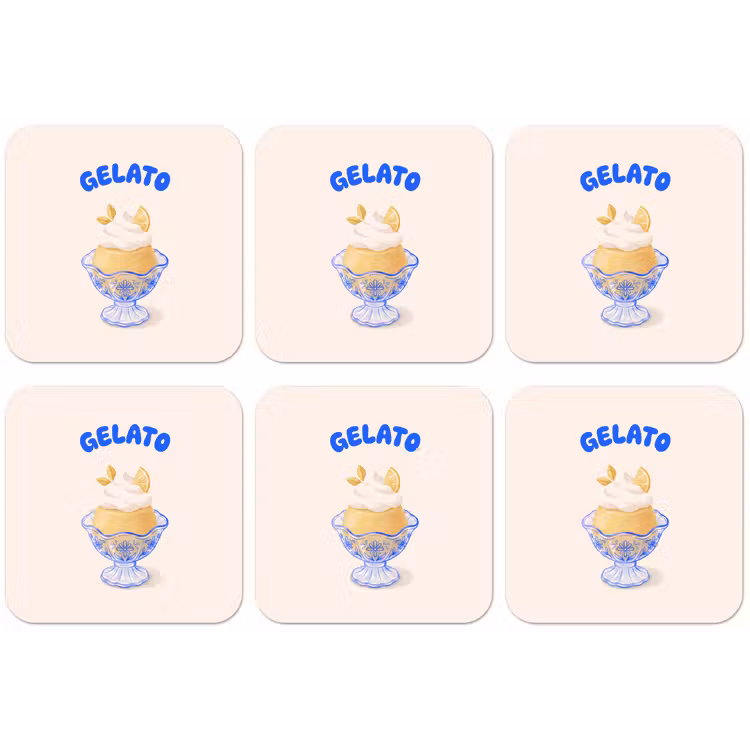 IJs - Citroen - Illustratie - Geel - Dessert onderzetter kurk middel -zkaufland3dotto