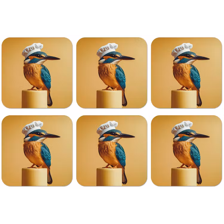 Ijsvogel - Pilaar - Koksmuts - Vogel onderzetter kurk middel -zkaufland3dotto