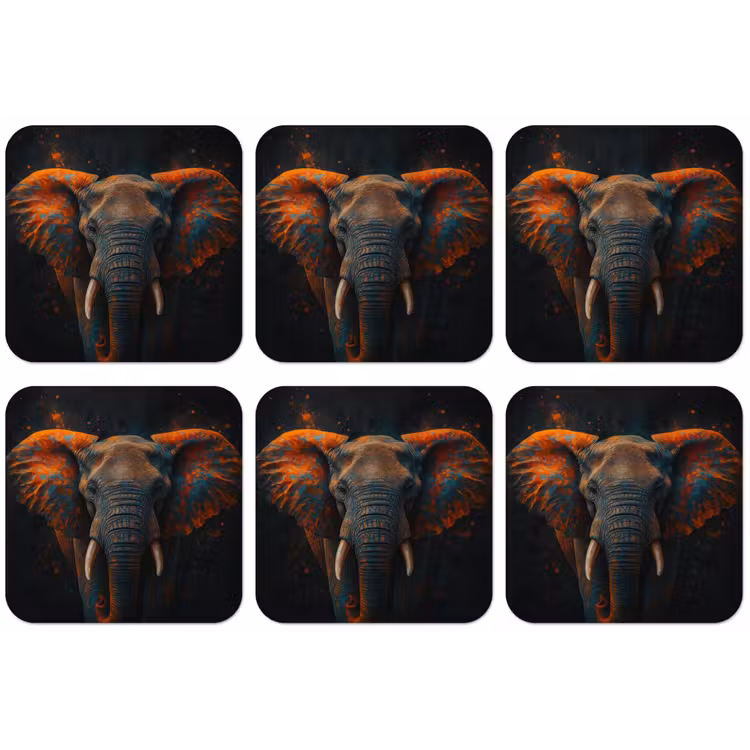 Olifant - Oranje - Oren onderzetter kurk middel -zkaufland3dotto
