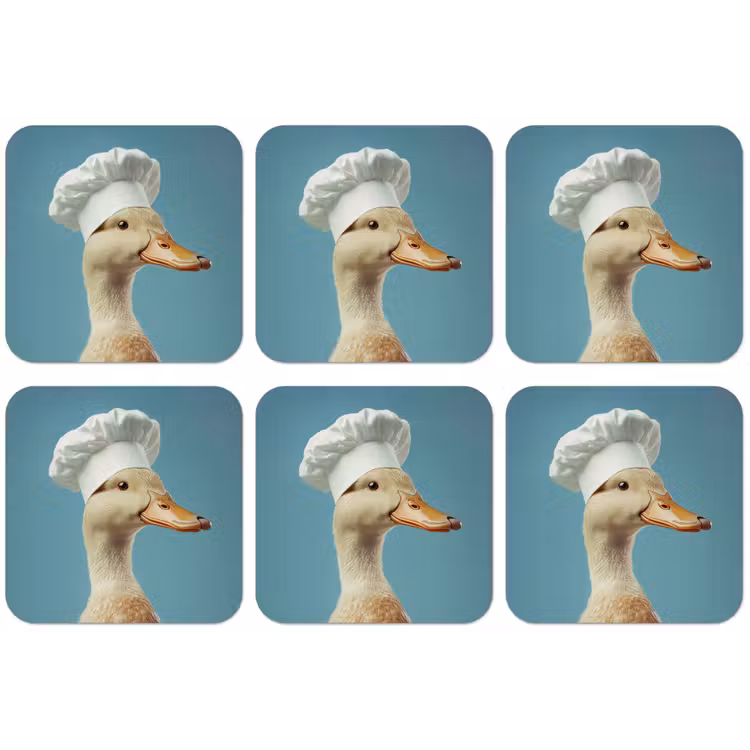 Eend - Koksmuts - Cute - Vogel onderzetter kurk middel -zkaufland3dotto