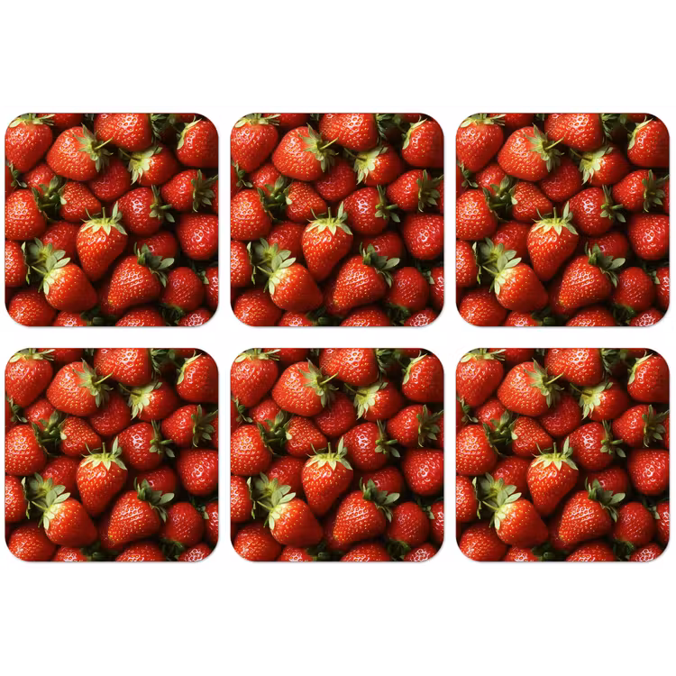 Aardbei - Fruit - Rood onderzetter kurk middel -zkaufland3dotto