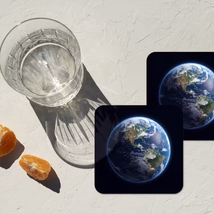Untersetzer - Erde – Weltraum – Kosmos - Aarde - Ruimte - Kosmos onderzetter kurk middel