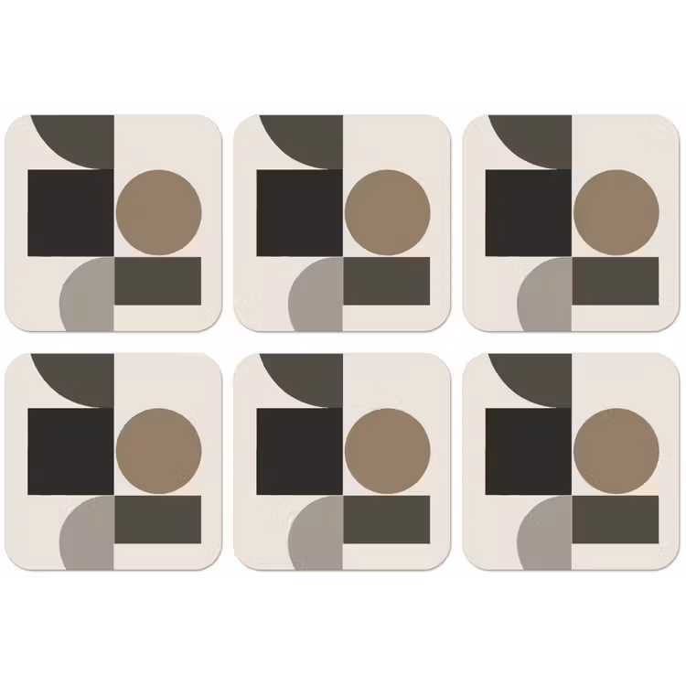 Aardetinten - Abstracte compositie - Eenvoudige vormen onderzetter kurk middel -zkaufland3dotto