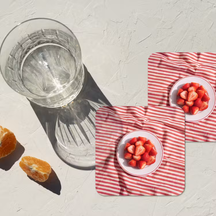 Eten - Aardbeien - Fruit - Zomer - Rood onderzetter kurk middel -sfeer4