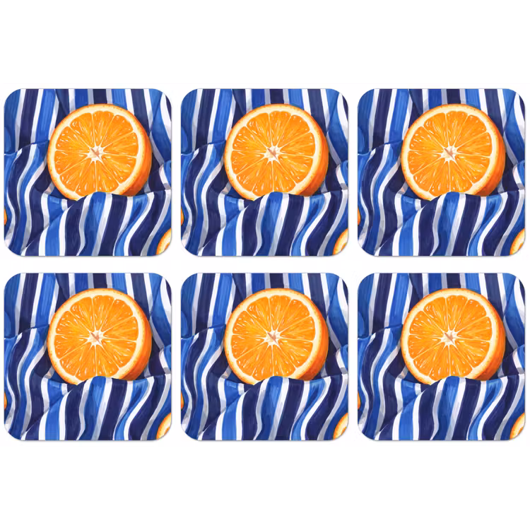 Untersetzer - Essen – Obst – Orange - Eten - Fruit - Oranje onderzetter kurk middel