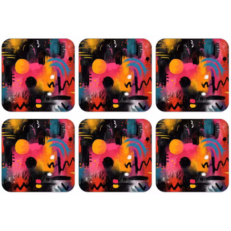Kleurvlakken - Vormen - Kleurrijk - Abstract onderzetter kurk middel -zkaufland3dotto