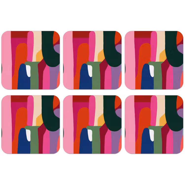 Kleurvakken - Recht - Rond - Abstract onderzetter kurk middel -zkaufland3dotto