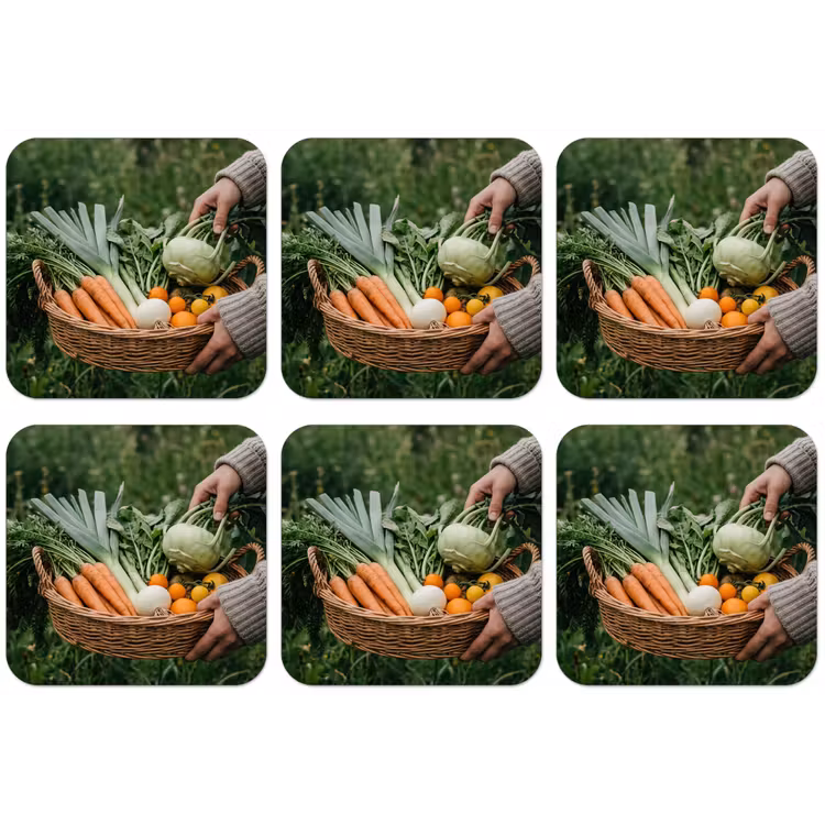 Veld - Groenten - Biologisch - Oogst onderzetter kurk middel -zkaufland3dotto