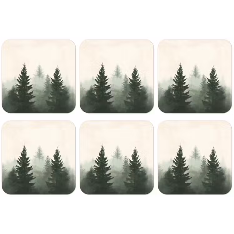 Sparren - Bomen - Groen - Beige onderzetter kurk middel -zkaufland3dotto