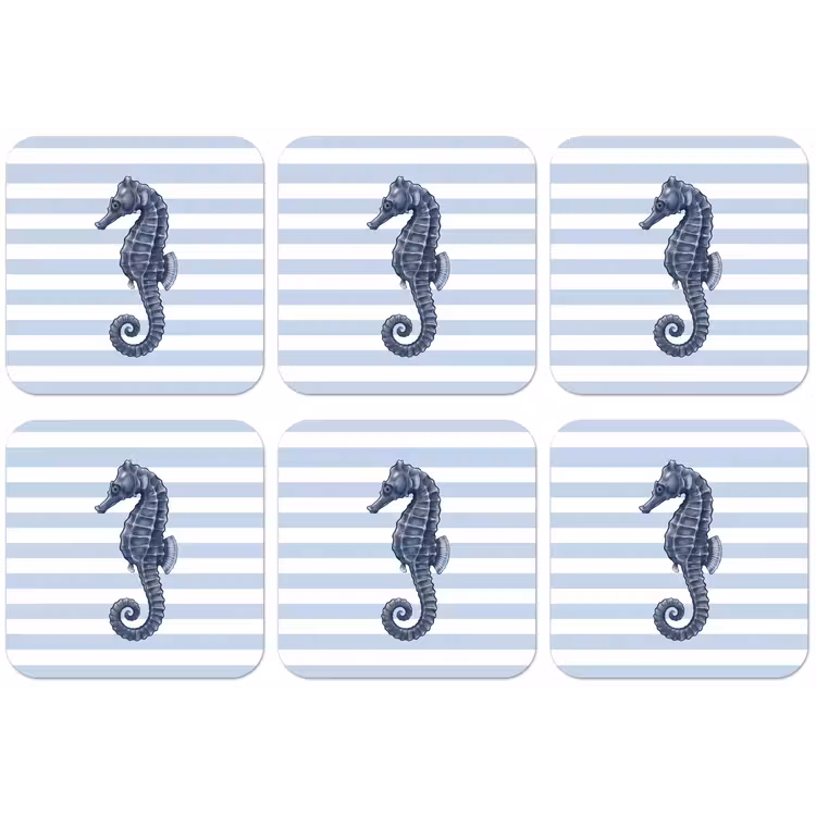 Vis - Oceaan - Illustratie - Blauw - Strepen onderzetter kurk middel -zkaufland3dotto