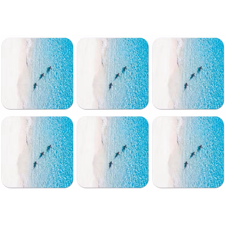 Vis - Oceaan - Strand - Turquoise - Natuur onderzetter kurk middel -zkaufland3dotto