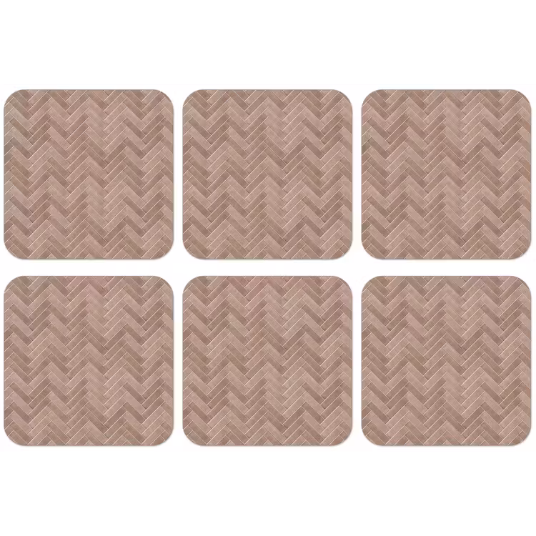 Visgraat - Wandtegel - Oudroze - Terracotta onderzetter kurk middel 366 -zkaufland3dotto