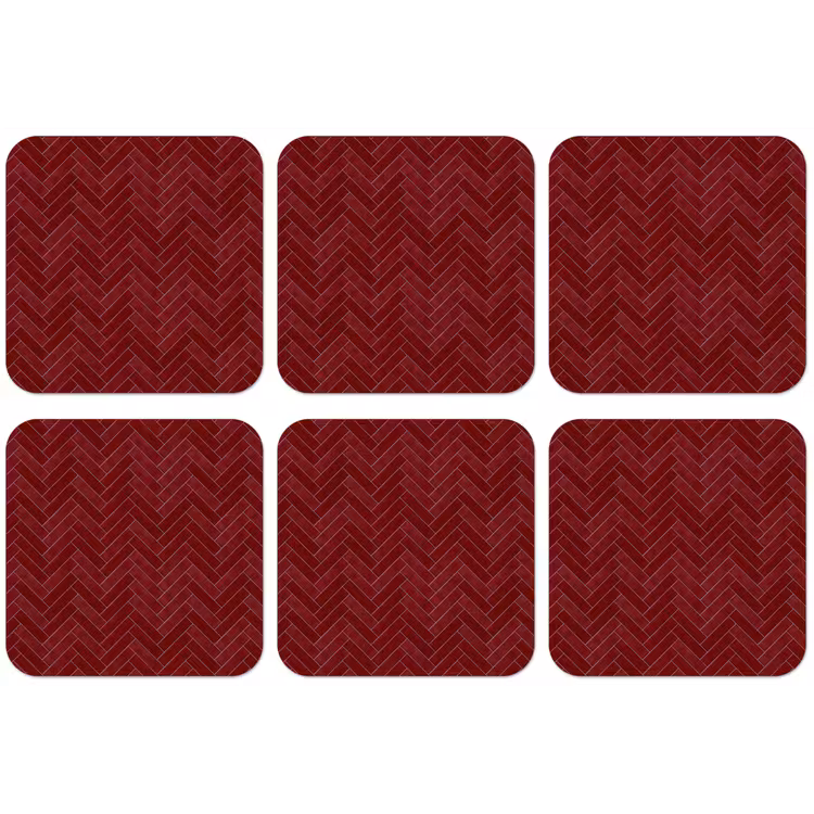 Visgraat - Wandtegel - Bordeaux - Rood onderzetter kurk middel 366 -zkaufland3dotto