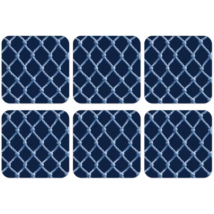 Visnet - Touw - Patroon - Marineblauw onderzetter kurk middel 366 -zkaufland3dotto