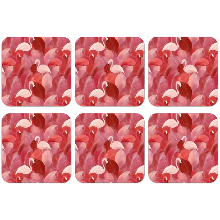 Flamingo - Botanisch - Elegant - Roze - Rood onderzetter kurk middel 366 -zkaufland3dotto