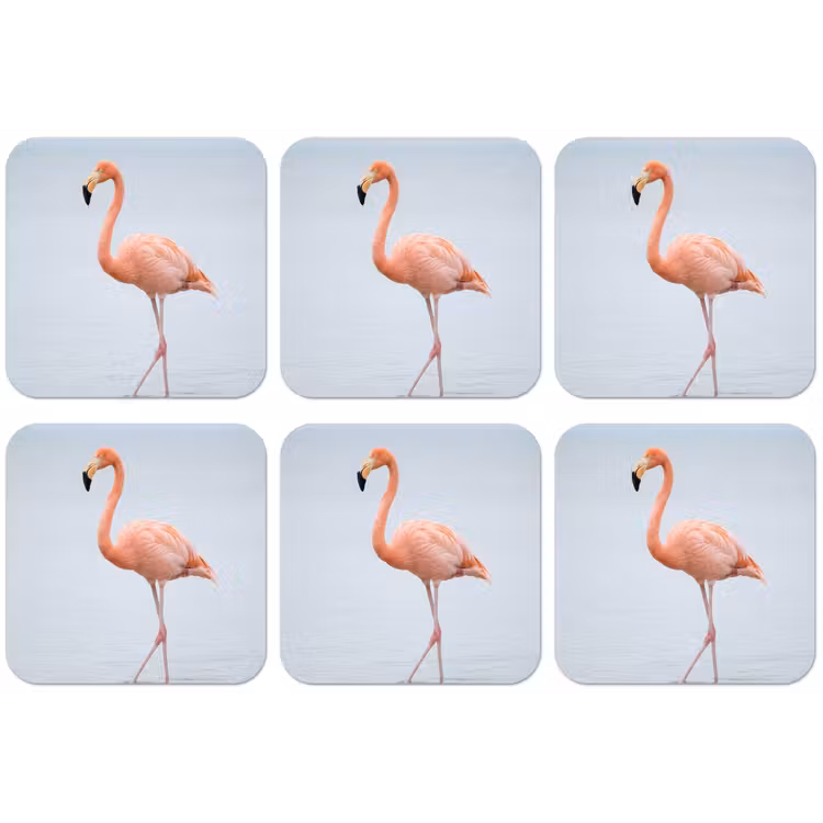 Flamingo - Zee - Roze onderzetter kurk middel -zkaufland3dotto